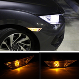 Smoked Black Side Marker Signal Lights Lamp with T10 LED Bulbs for Honda Civic 2016-2018