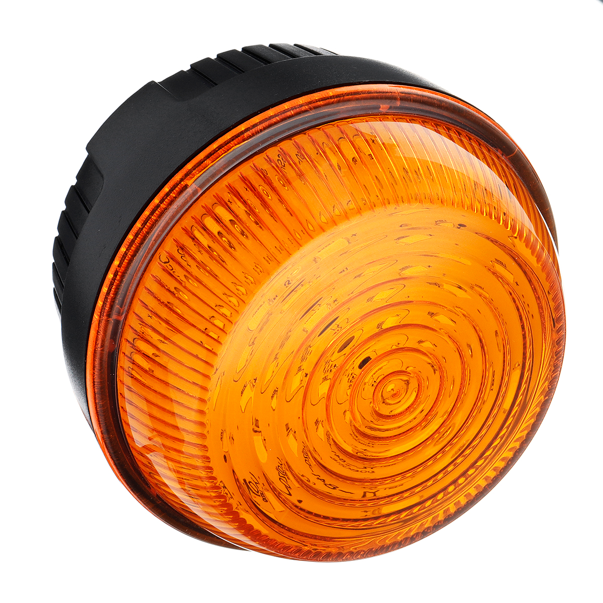 Round 20 LED Strobe Lights Emergency Warning Flashing Beacon Lamp Blue/Yellow DC 10-110V for Truck Tractor Agricultural Vehicle