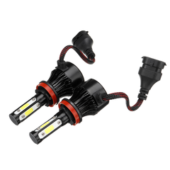 4-Side COB LED Car Headlights 9005/9006/H11 Hi-Low Beam Fog Light Bulb 6000K 120W 2Pcs