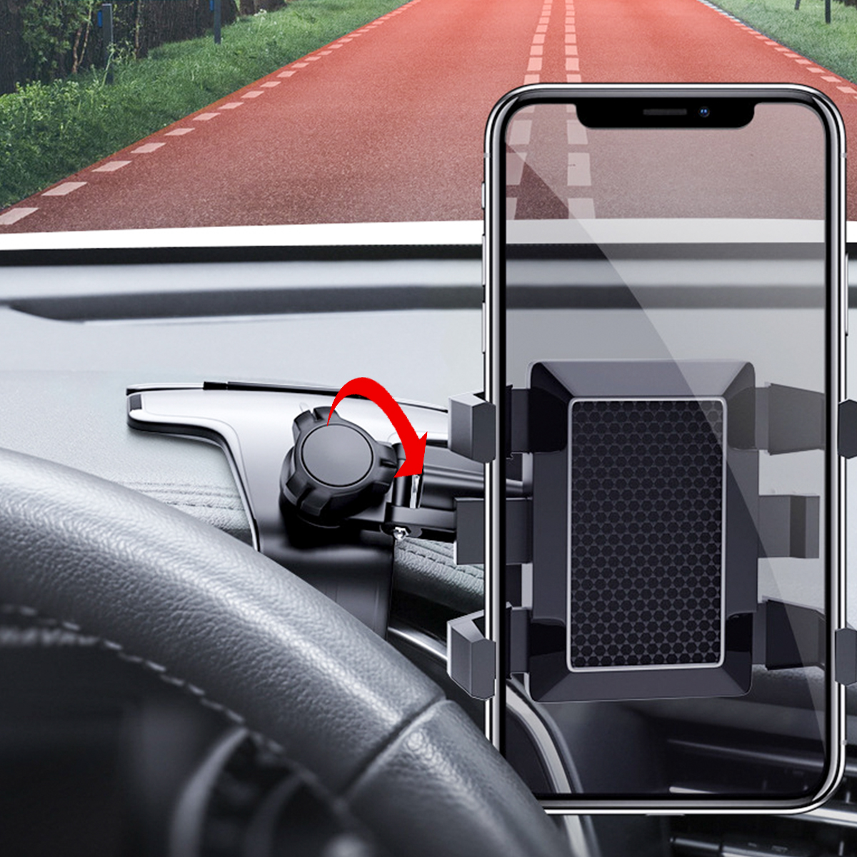 360°Rotation Car Mobile Phone Holder Car Sun Visor Dashboard Mobile Phone Holder - Auto GoShop