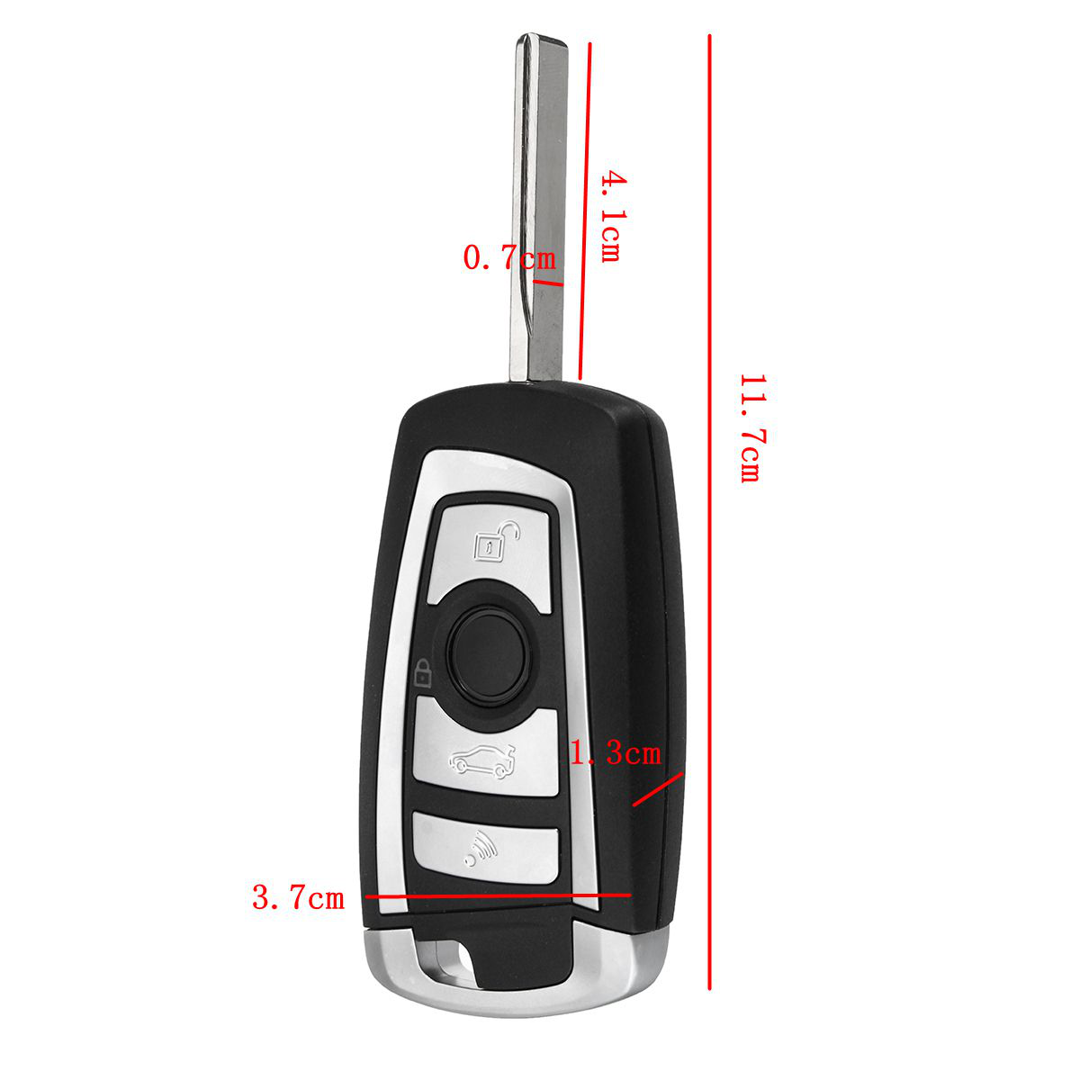 4 Buttons 433MHZ Modified Floding Remote Key without 7935AA ID44 Chip for BMW - Auto GoShop