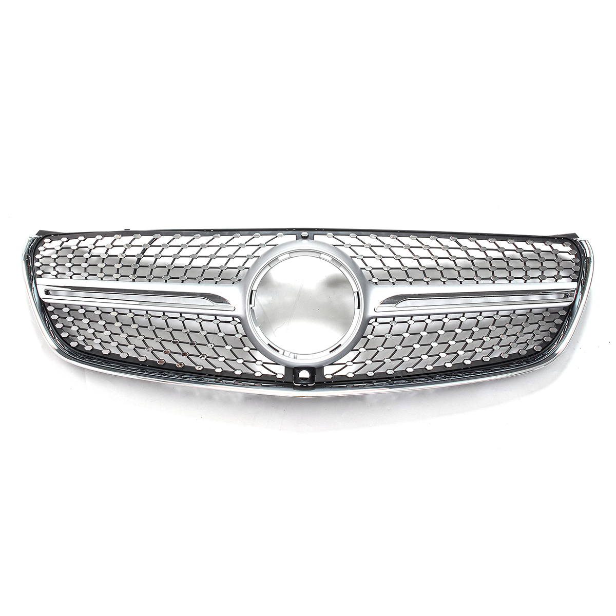 Silver Diamond Front Grille Grill for Mercedes-Benz W447 V200 V220 V250 V260 2015-2018 with Camera