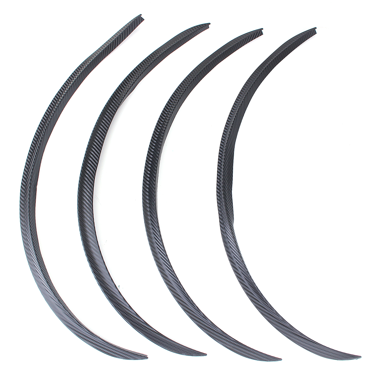 4PCS 28.7" Carbon Fiber Car Wheel Eyebrow Arch Trims Lips Protector Strips