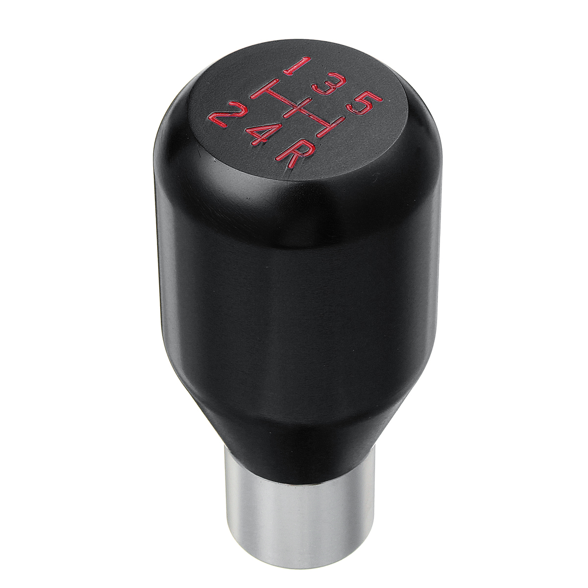 Universal Car 5 Speed Aluminum Alloy Gear Shift Knob with 8Mm/10Mm/12Mm Adapter