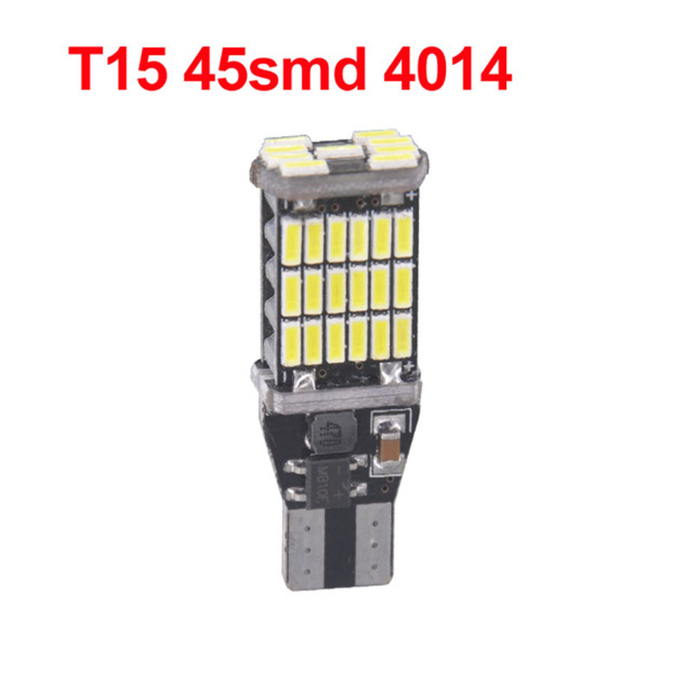 2PCS T15 W16W 1156 1157 45 SMD LED Car Backup Reverse Lights Bulb Turn Signal Lamps Canbus Error Free 800LM White