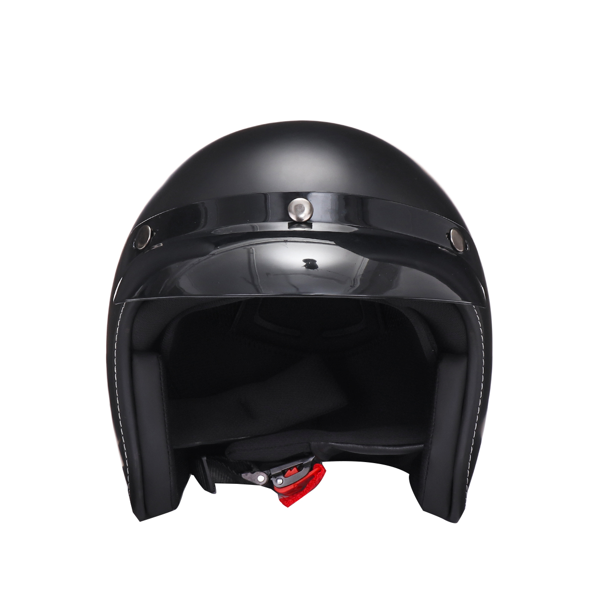 Motorcycle Safety Helmet Half Face with Visor Matte Black M/L/XL/XXL Universal - Auto GoShop