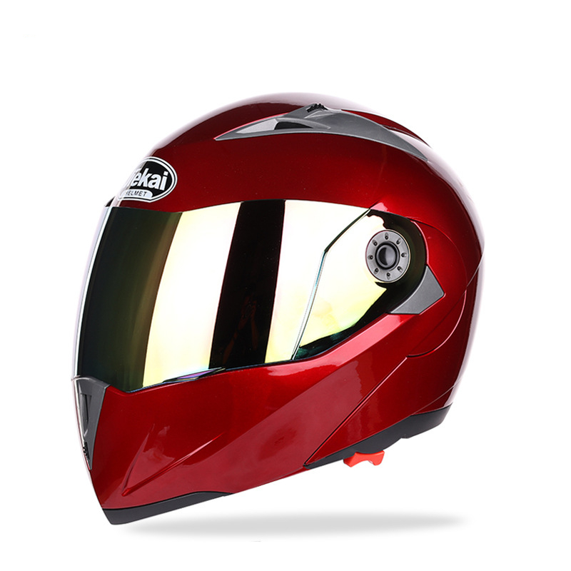 JIEKAI JK105 Motorcycle Helmet Flip up Unveiled Headpiece with Double Plating Lens Electric Bike Men Anti-Fog All Seasons Helmets