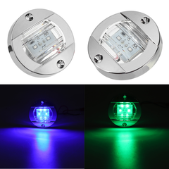 12V 6LED Marine Boat Yacht Stern Navigation round Light Chrome Transom Mount - Auto GoShop