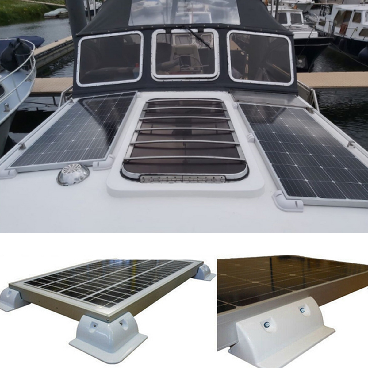 4Pcs Solar Panel Side Corner Bracket Cable Gland Entry for RV Motorhome Caravan Yacht Boat Vehicle Roof Mount