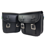 Motorcycle Saddlebags PU Leather Side Storage Pouch Universal - Auto GoShop