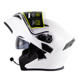 SOMAN 955 Motorcycle Bluetooth Full Face Helmet Eye Style Flip up Double Visors with BT Headset Earphone - Auto GoShop