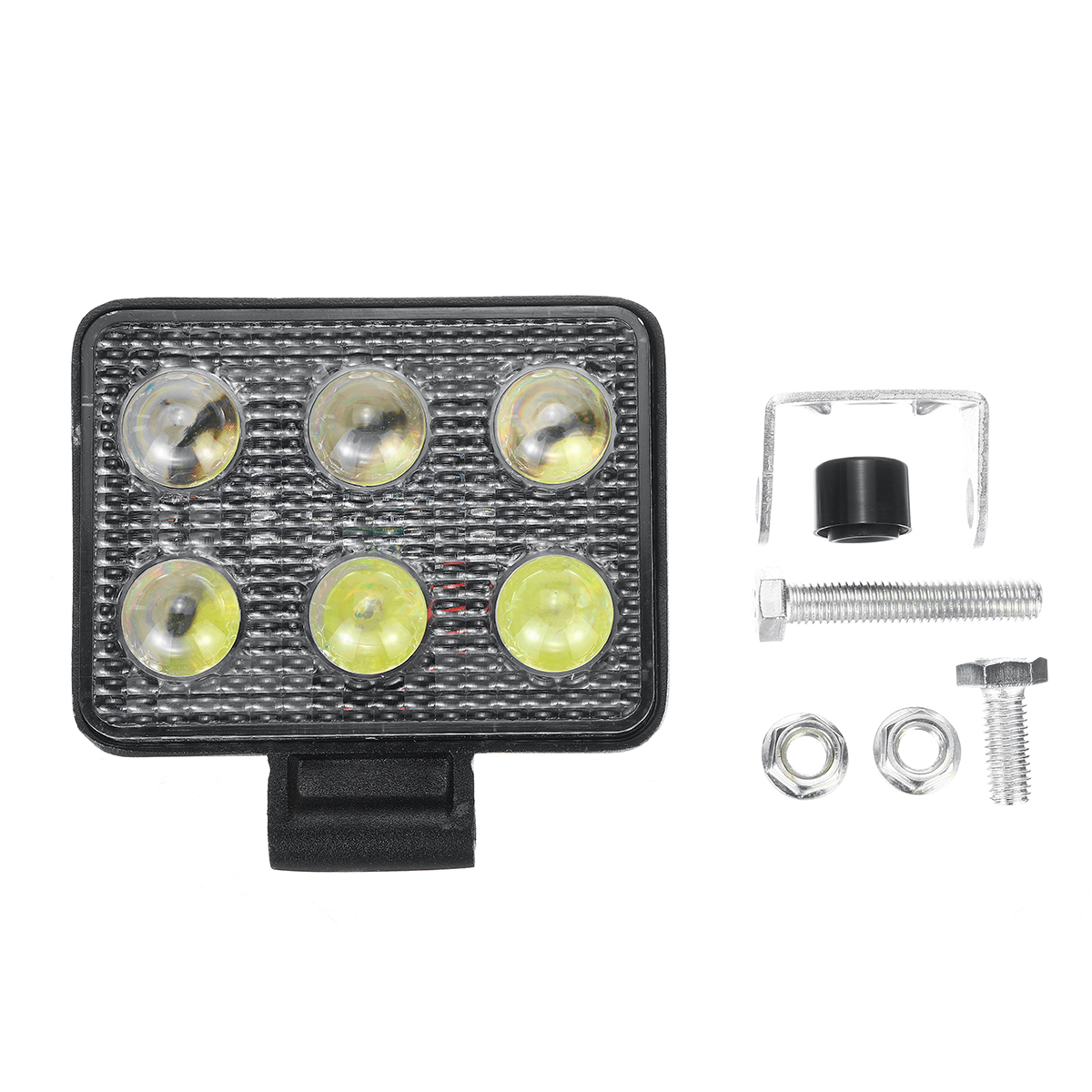 3Inch 6LED 18W 6000K Work Light License Plate Lamp Truck off Road Tractor Spot Light Squar - Auto GoShop