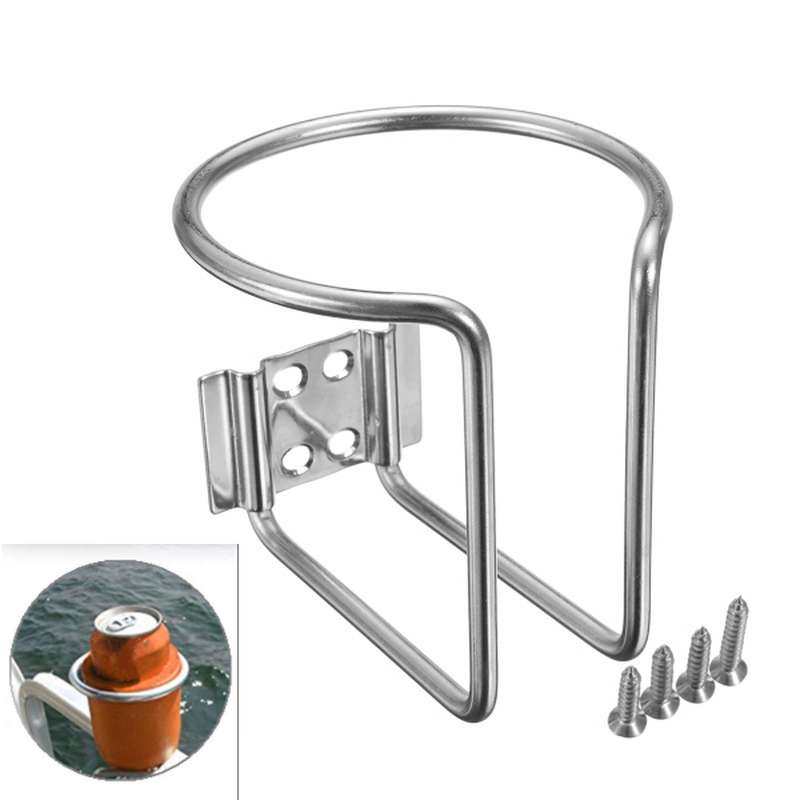 Boat Ring Cup Drink Holder Stainless Steel for Marine Yacht Truck RV Silver