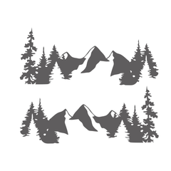 2Pcs Snow Mountain Sidy Body Decal Vinyl Sticker for off Road Camper Van Motorhome Boat Yacht Car Universal - Auto GoShop