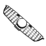 Front Grille GT R GTR Grill Silver Vent for Mercedes Benz ML W166 2012-2014 - Auto GoShop