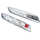 1 Pair Amber Side Marker Light Chrome+Smoke/Chrome+Clear for BMW E60 E61 E81 E82 E88 E90 E91 E92 E93 - Auto GoShop
