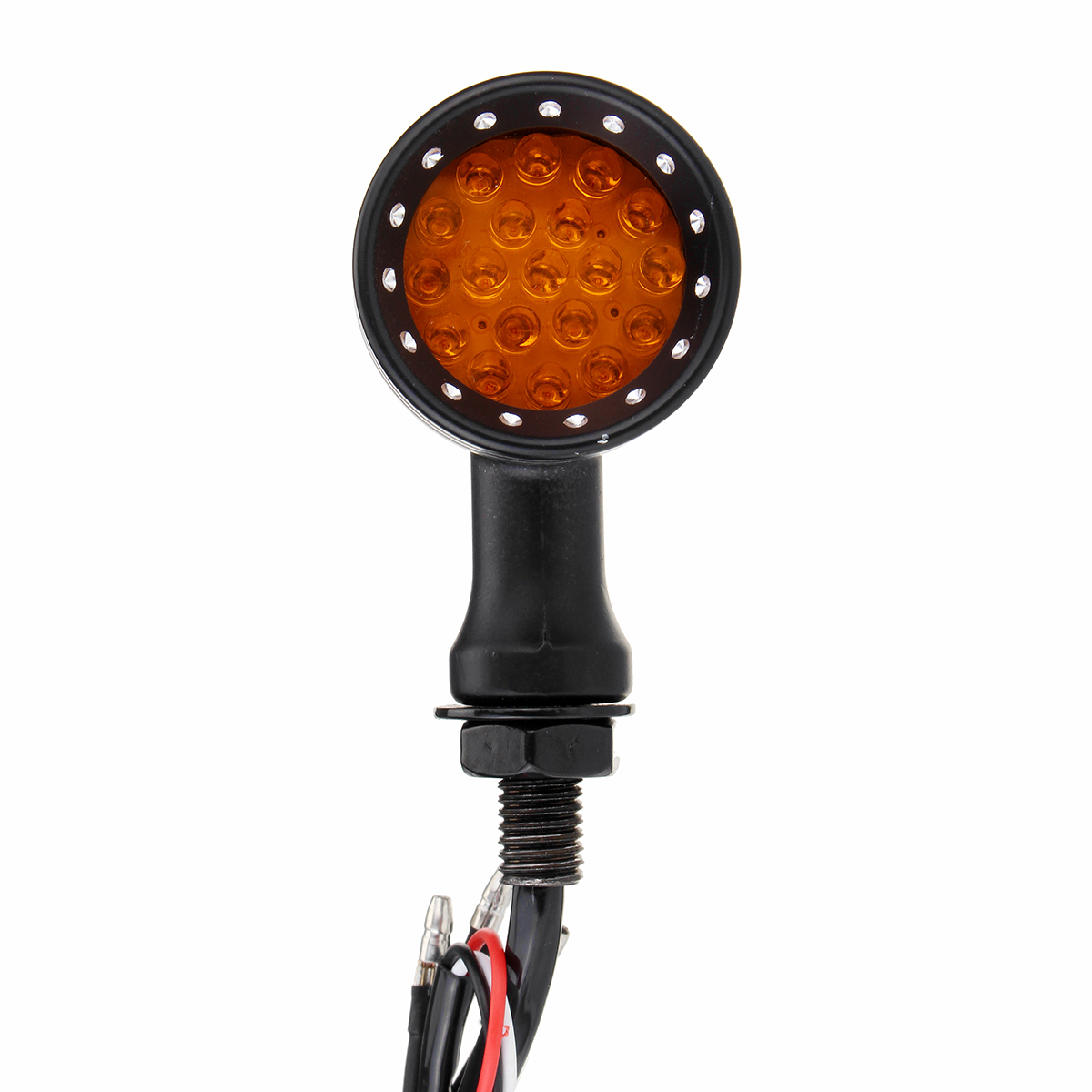 12V Motorcycle Bullet 20 LED Turn Signal Indicator Lights Amber Edge Cut Aluminum Alloy - Auto GoShop