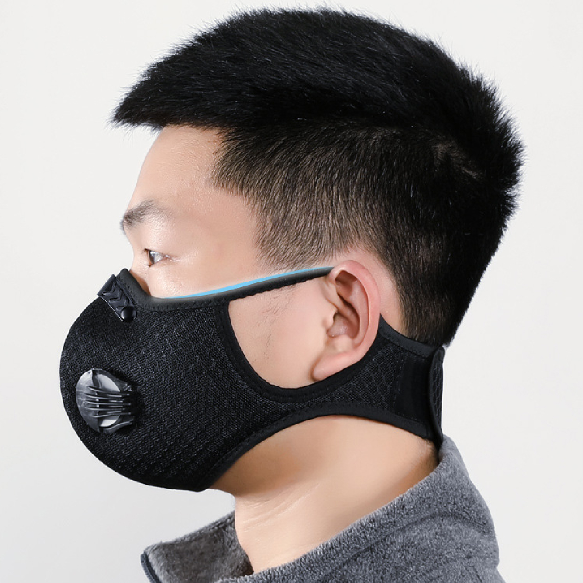 Cotton Mask 5-Layer Protect Cycling Face Masks anti Smoke Dust Fog PM2.5 Anti-Pollution with Breathing Valve