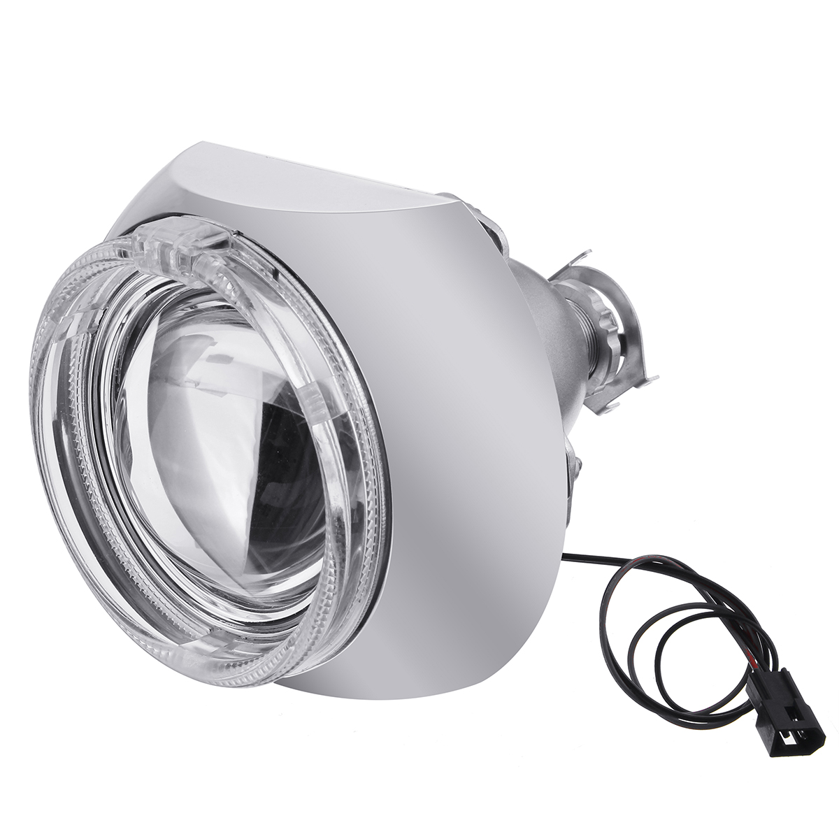 2Pcs Mini Car LED Projector Headlights Halo Ring Angel Eye Lights RHD Bi-Xenon HID Lamps 3000LM 3 Inch 12V 35W