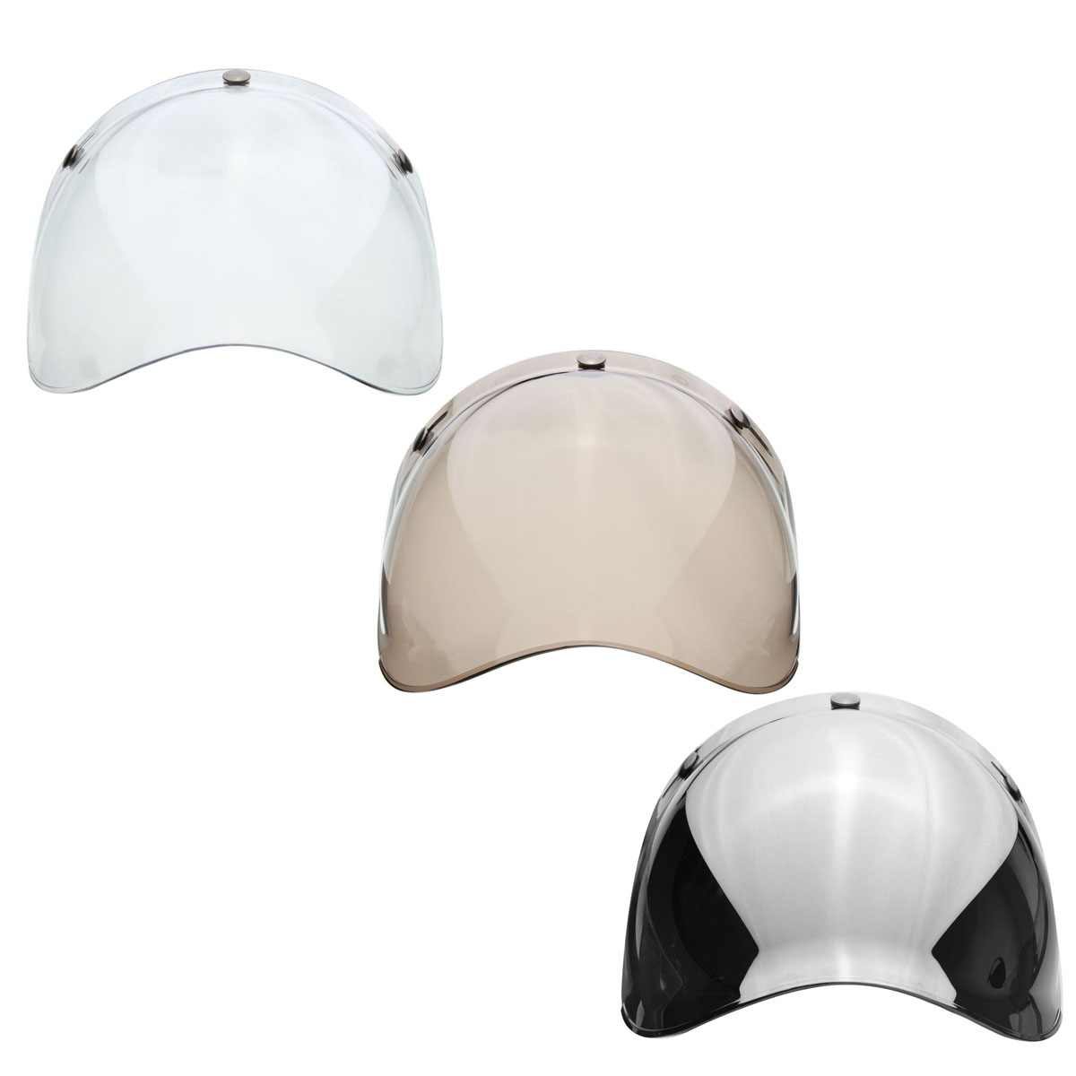 3-Snap Button Bubble Visor Flip up Wind Face Shield Lens for Motorcycle Helmet 3 Color