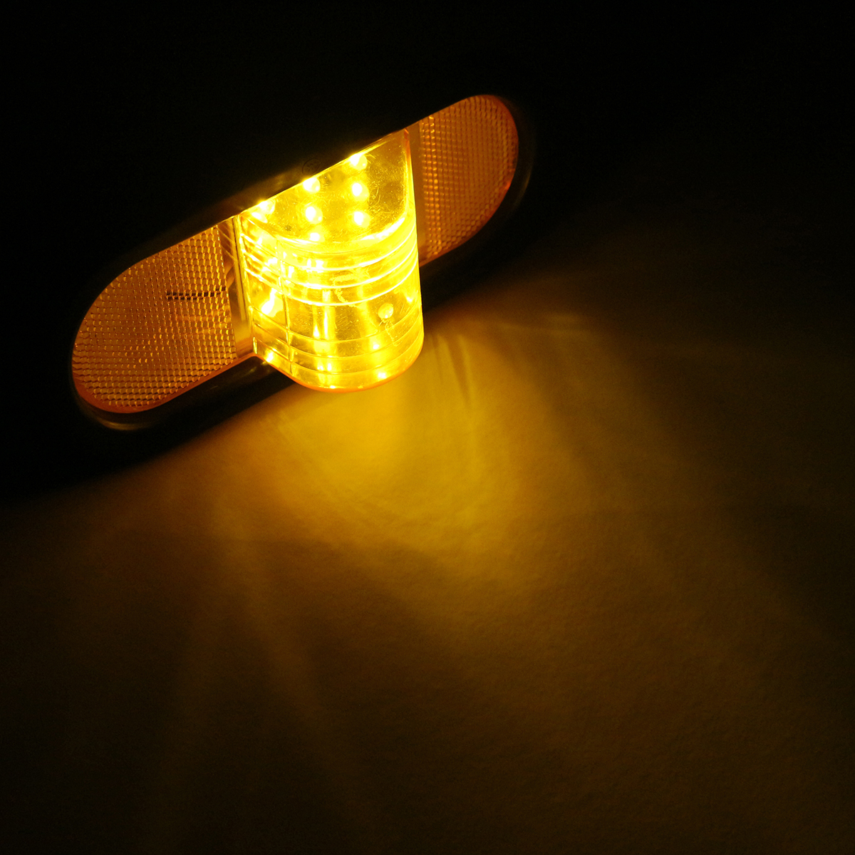 24V Yellow LED Car Rear Side Marker Lights Indicator Lamp for Truck Boat Tailer Caravan