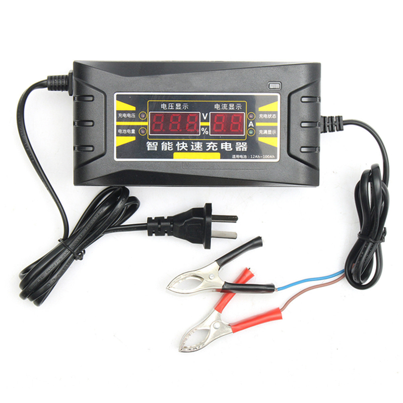 12V 6A Smart Fast Battery Charger for Car Motorcycle LCD Display