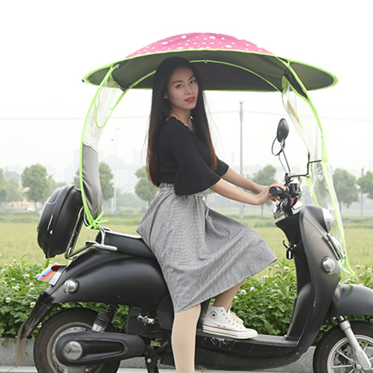 Motorcycle Tent Electric Scooter Rain Tent Sun Rain Protection Canopy Awning Sunshade Windshield - Auto GoShop