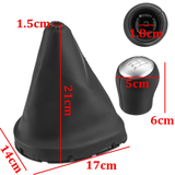 6 Speed Gear Shift Knob with Boot Cover PU Leather for Nissan Qashqai +2 Ⅱ 2008-2013 I J10 2006-2013 - Auto GoShop