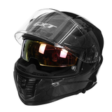 GXT 12K Carbon Fiber Double Lens Snake Pattern Moto Motorcycle Full Face Helmet Antifogging Ventilation Men and Women Four Seasons DOT Certification 602