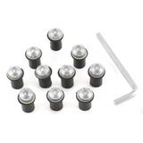 10PCS M5 Motorcycle Windscreen Windshield Screw Kit Nuts Washers with Wrench - Auto GoShop