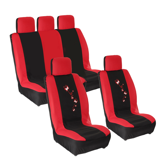 9PCS Universal Car Full Seat Covers Protector Cushion Color Butterfly Front Rear Truck SUV Van