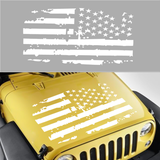 Car American USA Flag Hood Blackout Vinyl Decal Stickers for Jeep/Wrangler JK TJ YJ - Auto GoShop