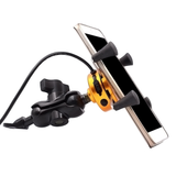 3.5-6 Inch Phone GPS Holder USB Charger Motorcycle Scooter WUPP 3 Colors