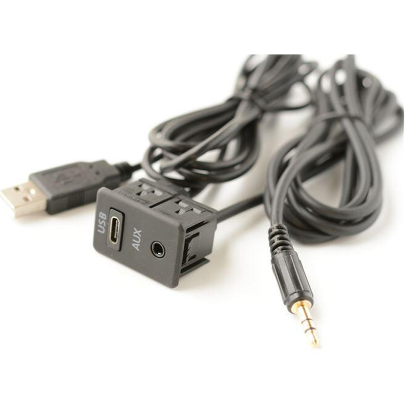 Car Audio Cable Aux+Type-C Male to Female USB Extension Socket 3.5 Mm Jack for Stereo Modification - Auto GoShop