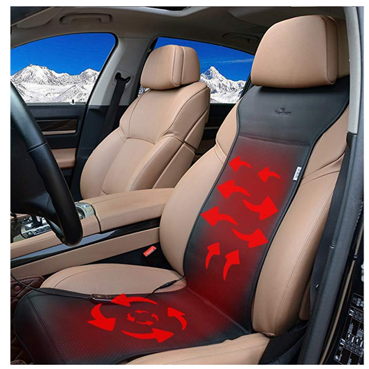 AUDEW 12V PU Heated Car Seat Cushion Cover with Intelligent Temperature Controller - Auto GoShop