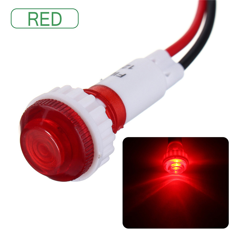 12V 10Mm LED Dash Dashboard Panel Indicator Warning Signal Light Lamp - Auto GoShop