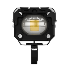 2Pcs Motorcycle LED Auxiliary Hi/Lo Beam Strobe Double Colors Fog Light Aluminum Alloy Safety Driving Spot Lamp Headlight - Auto GoShop