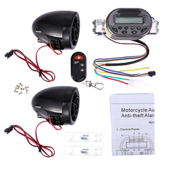 FEYCH Motorcycle Audio anti Theft Alarm Guard with FM Radio MP3 Player and USB Mobile Charge