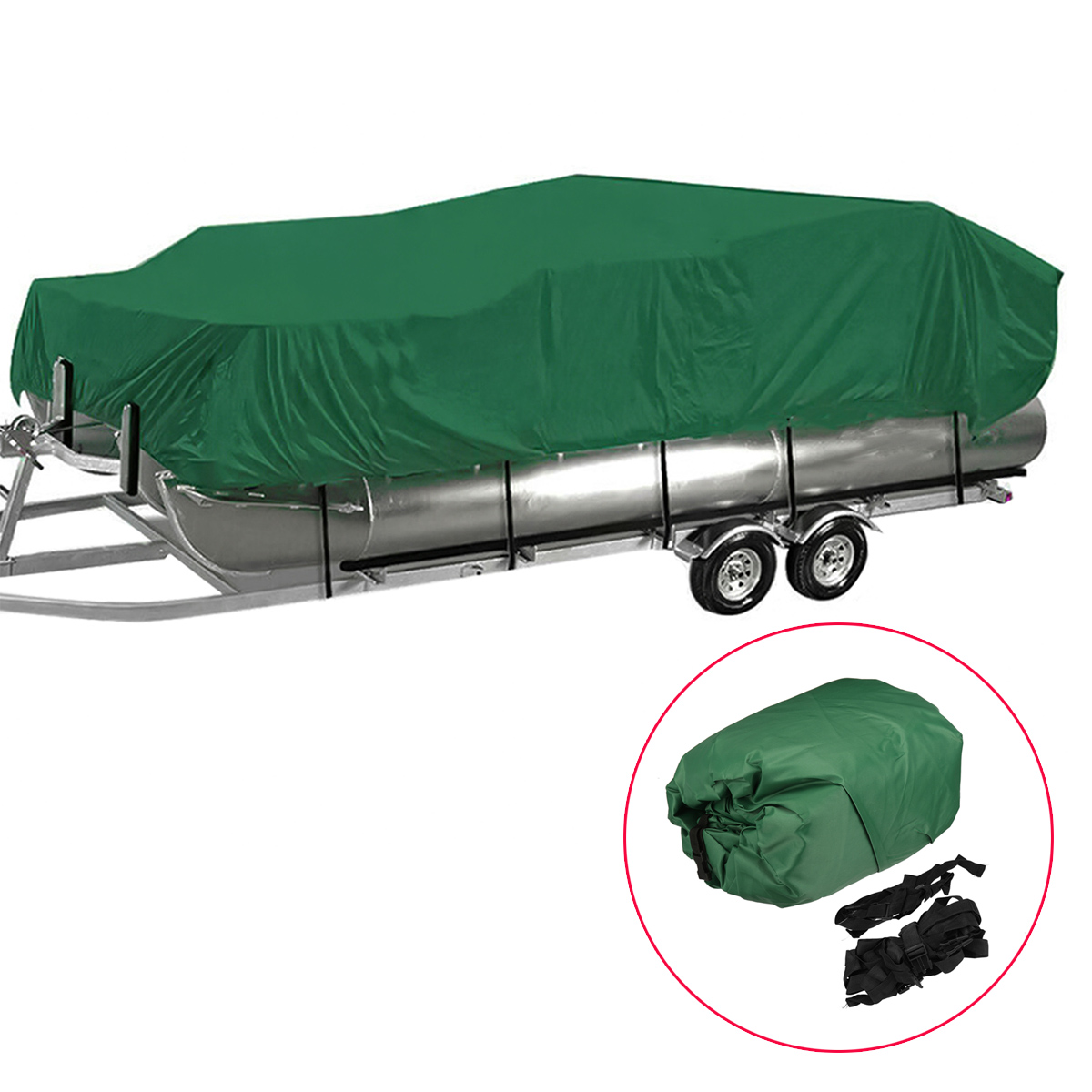 17-20Ft / 21-24Ft 210D Pontoon Heavy Duty Cover Sun Protection Waterproof Dustproof Trailerable Fabric for Boat