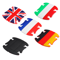4Pcs Silicone Car Side Door Handle Guard Stickers Paint Anti-Scratch Protector Mat Pad Flag Pattern - Auto GoShop