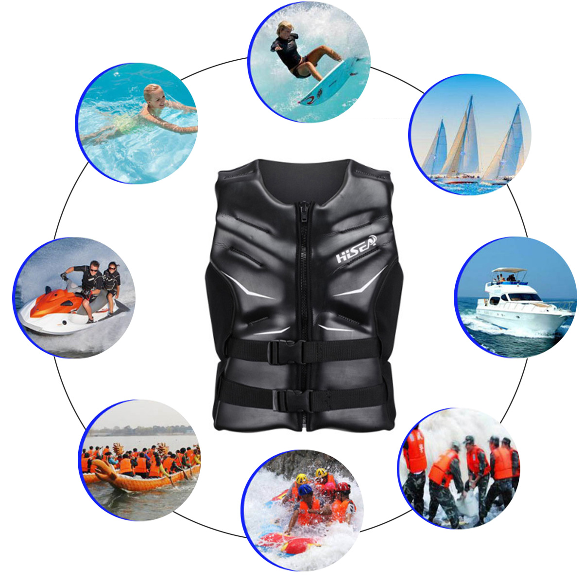 Unisex Adult Swimming Life Jacket Survival Vest Sailing Surfingboating Wakeboard