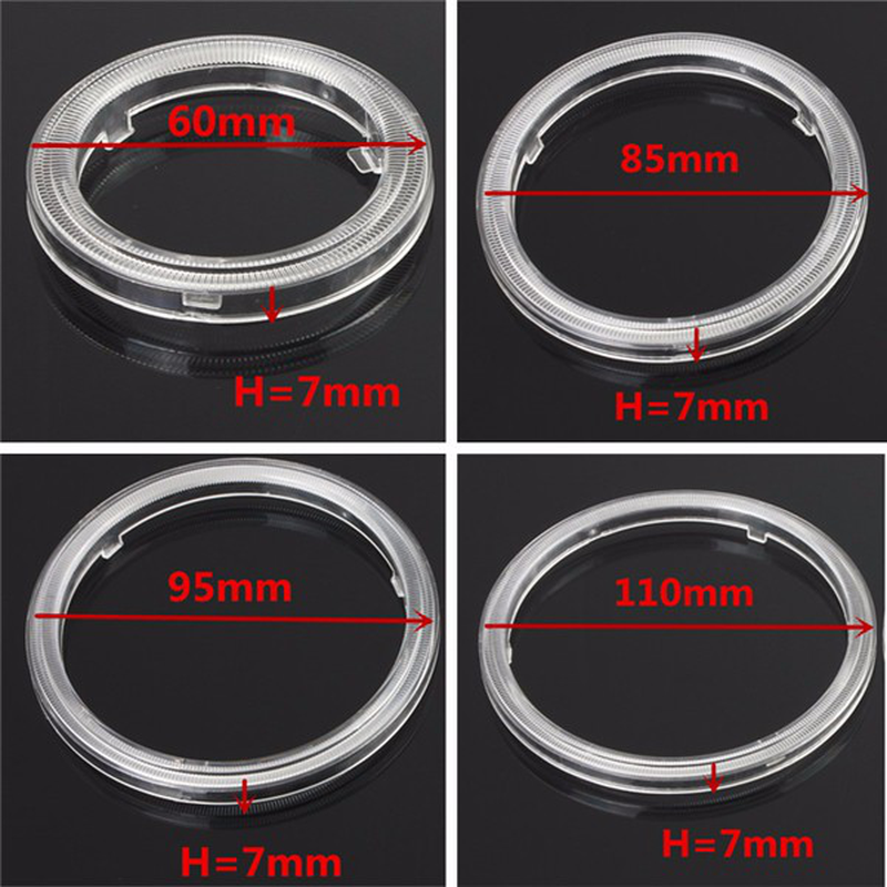 2Pcs Clear Plastic PC Projector Lens Cover for COB Led Angel Eye Halo Ring