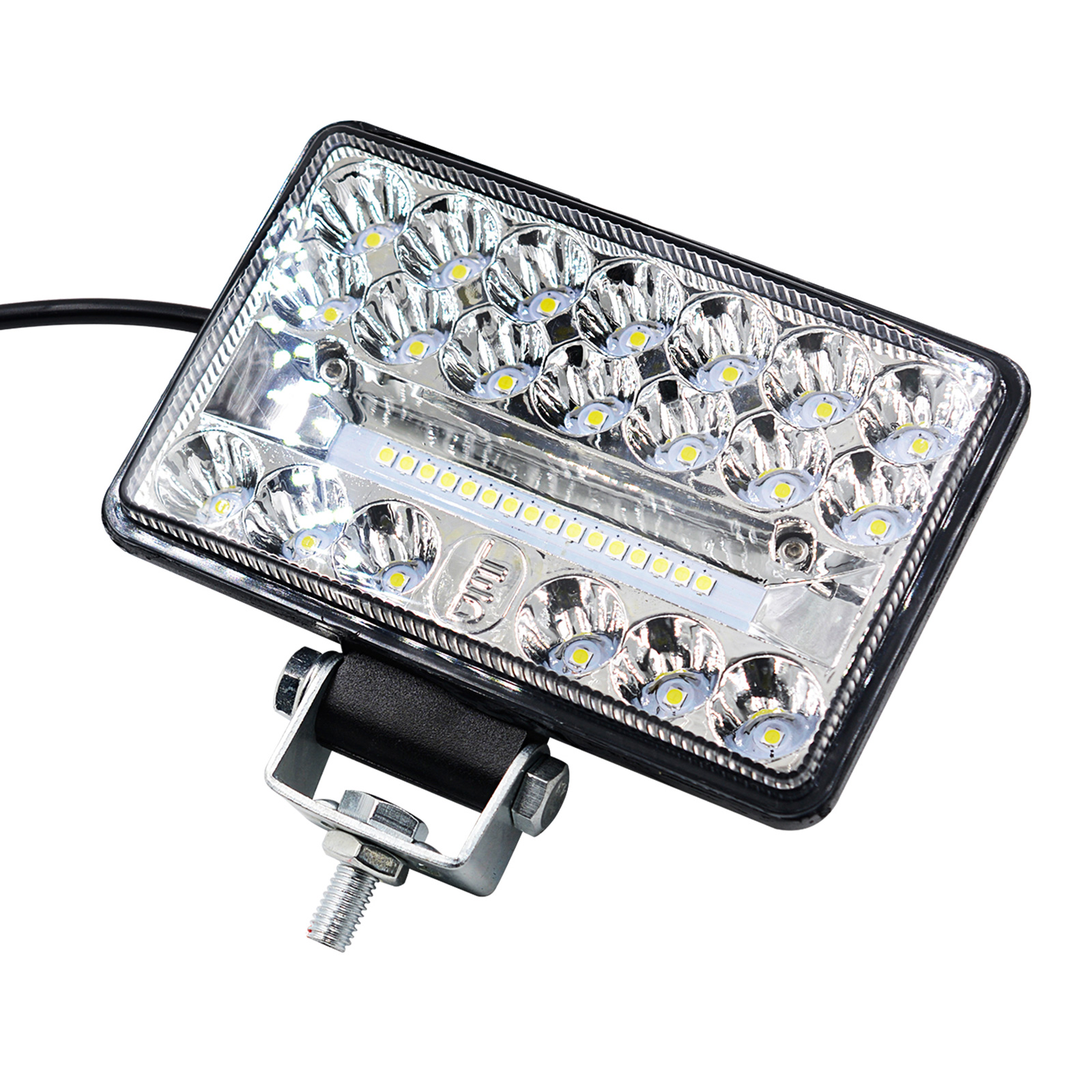 60W Four-Inch Square Dual Headlight LED Work Light for DC12-80V Motorcycles Cars Atvs Off-Road and Vehicles - Auto GoShop