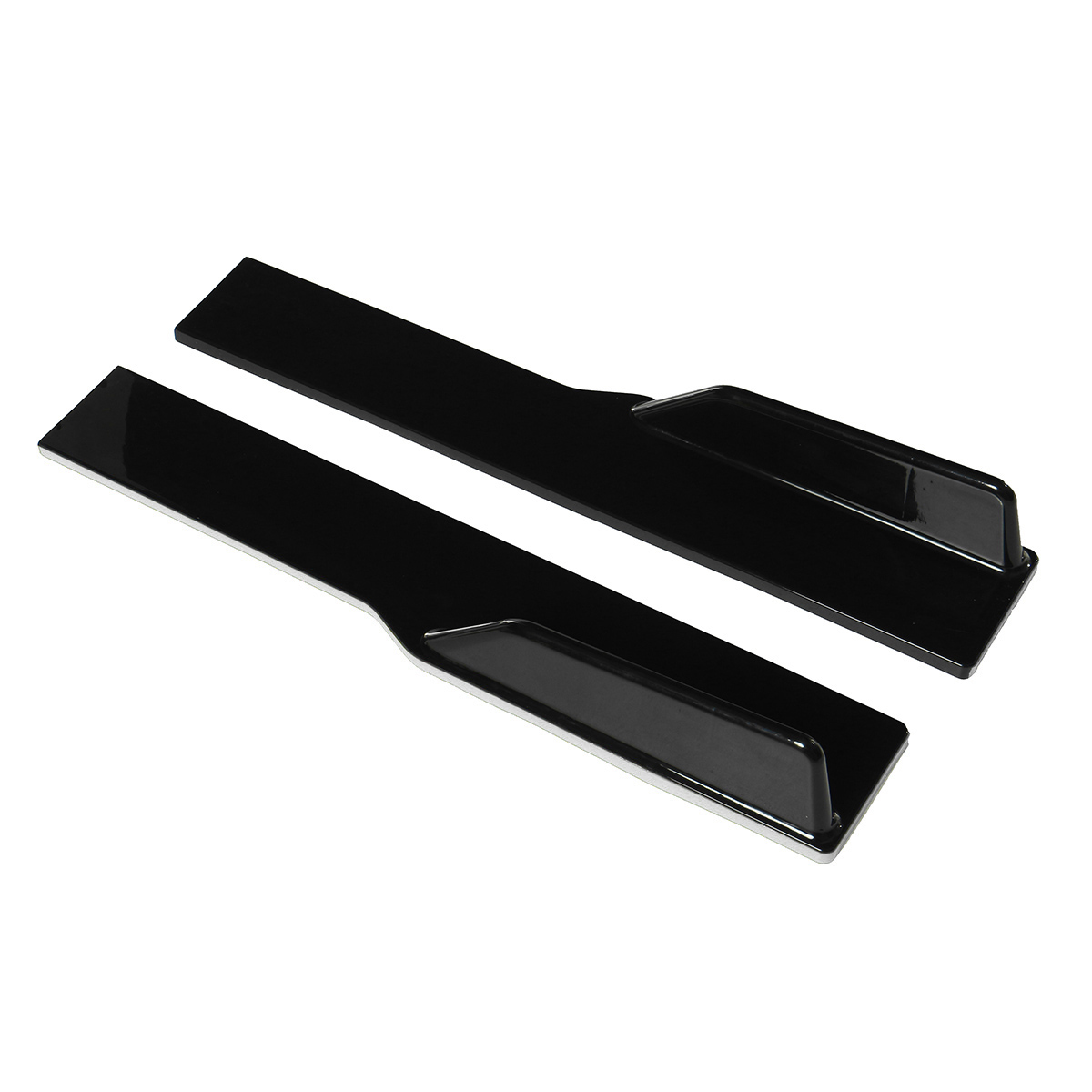 2.2M / 86.6Inch Black Modified Three-Section Side Skirts Extension Rocker Panel White Line