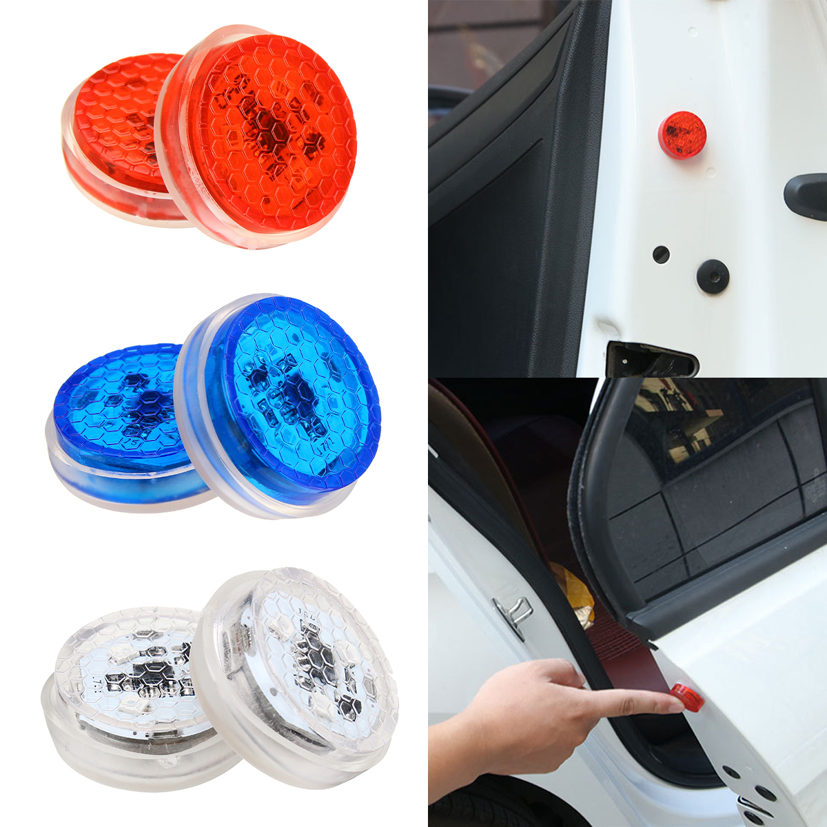 Universal Wireless LED Car Door Opening Warning Light Safety Flash Signal Lamp Anti-Collision 3 Color