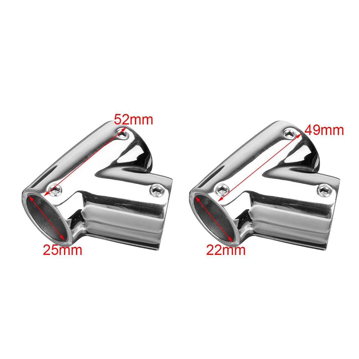 60° 316 Stainless Steel Railing Handrail Pipe Tube Connector Marine Boat Yacht Clamp