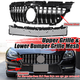 Silver GT Style Front Grill Grille for Mercedes-Benz SLK Class R172 200 250 350 2012-2016
