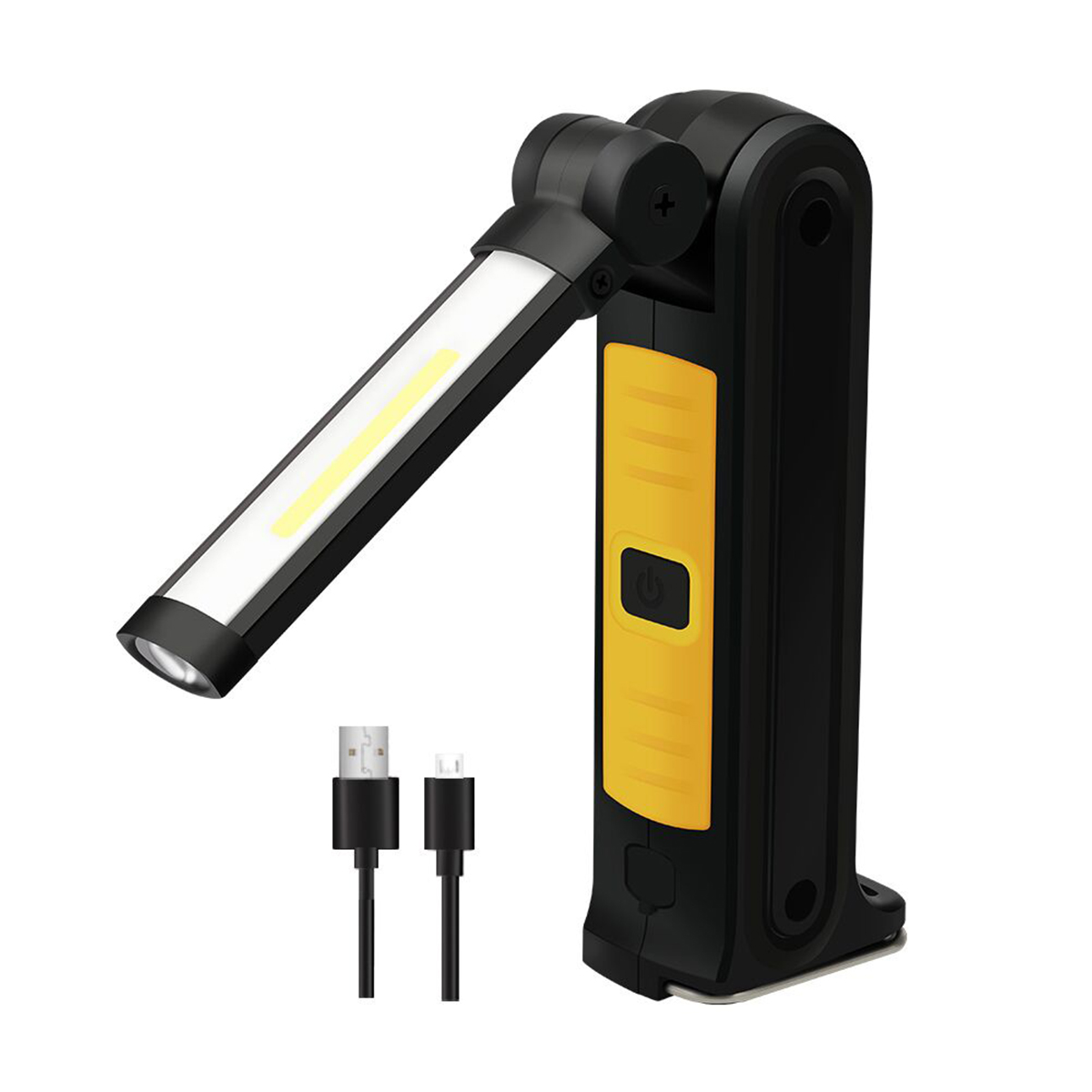 Rechargeable COB LED Slim Work Light Flashlight Inspect Folding Lamp