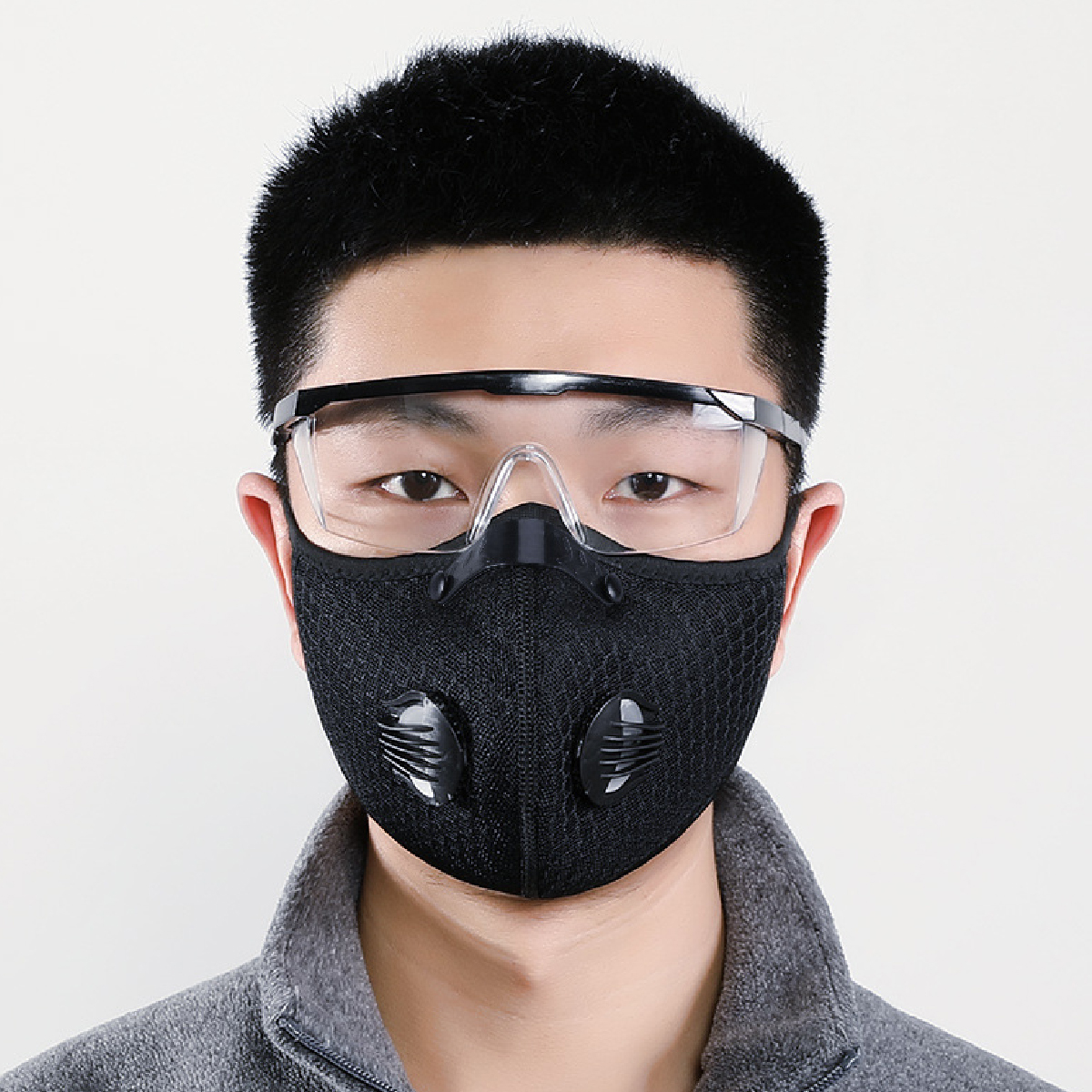 Cotton Mask 5-Layer Protect Cycling Face Masks anti Smoke Dust Fog PM2.5 Anti-Pollution with Breathing Valve