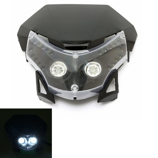 12V 10W White LED Light Headlight Fairing ABS Plastic for Most Dirt Bike Motorcycle - Auto GoShop